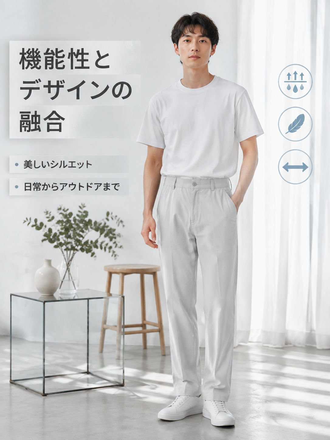 トライアングルマーク2.0軽量高弾力通気性機能パンツ