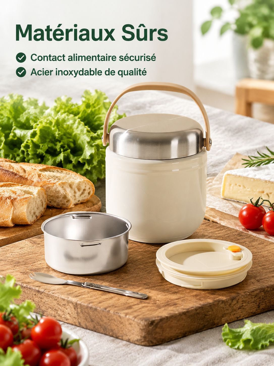 Boîte repas isotherme en inox avec conservation 12 heures