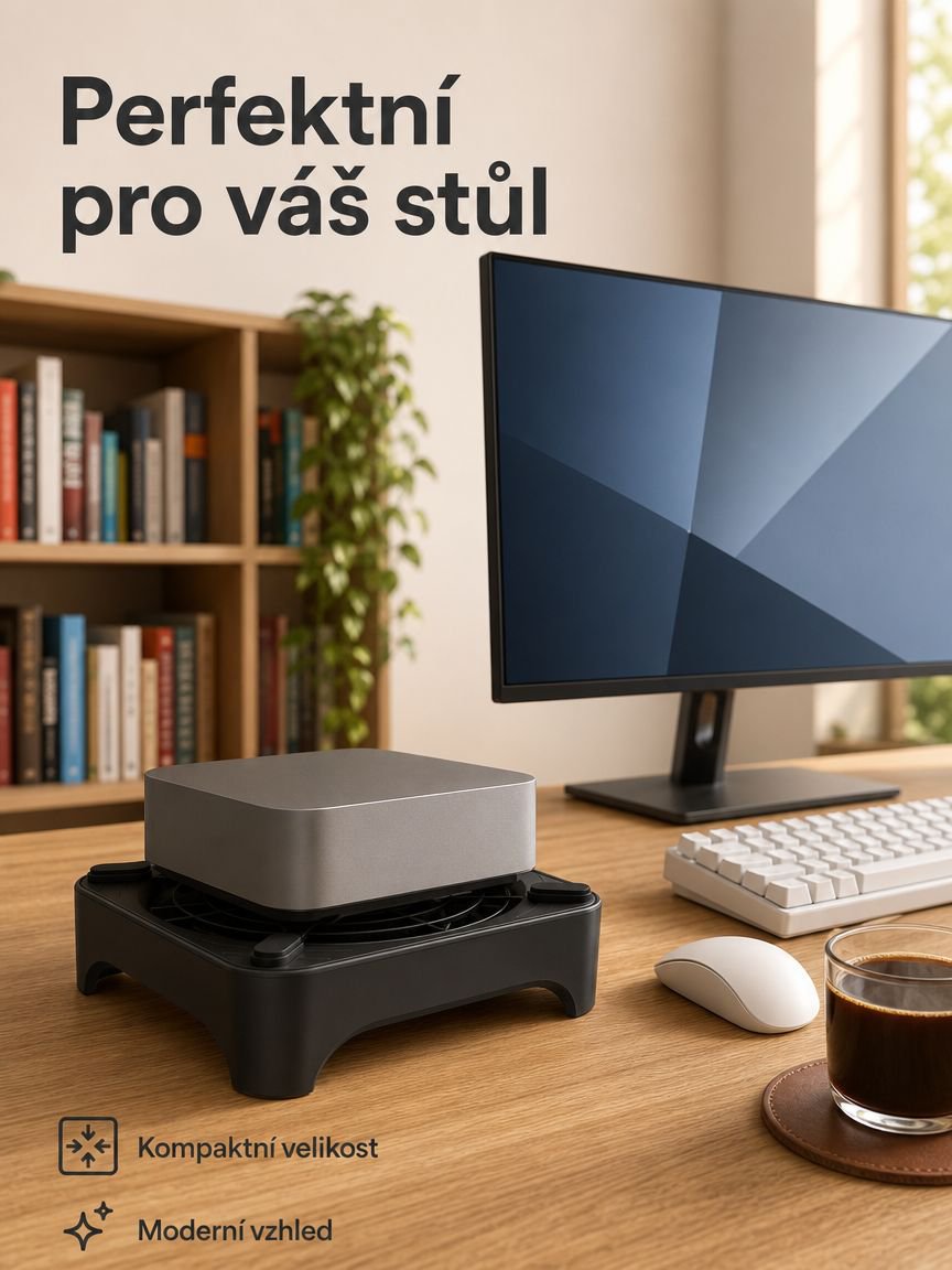 Chladič pro router, optický modem a mini PC, USB stolní stojan, vylepšené chlazení