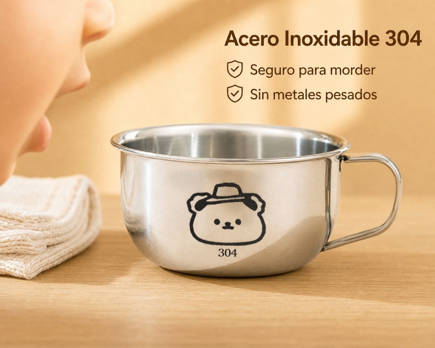 Vaso seguro para niños con diseño atractivo