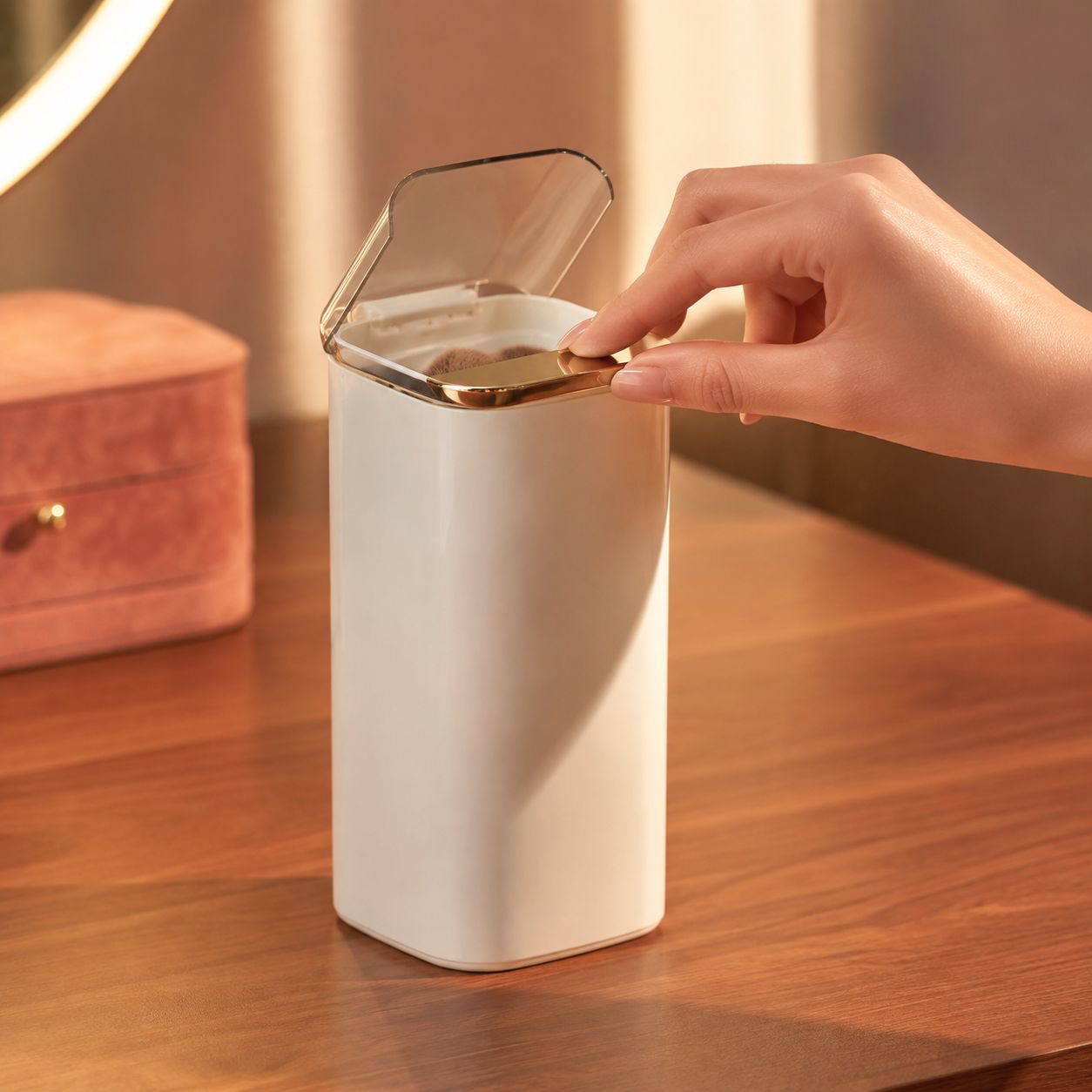 Automatischer Pop-up-Pinselbehälter, staubdichte Aufbewahrungsbox