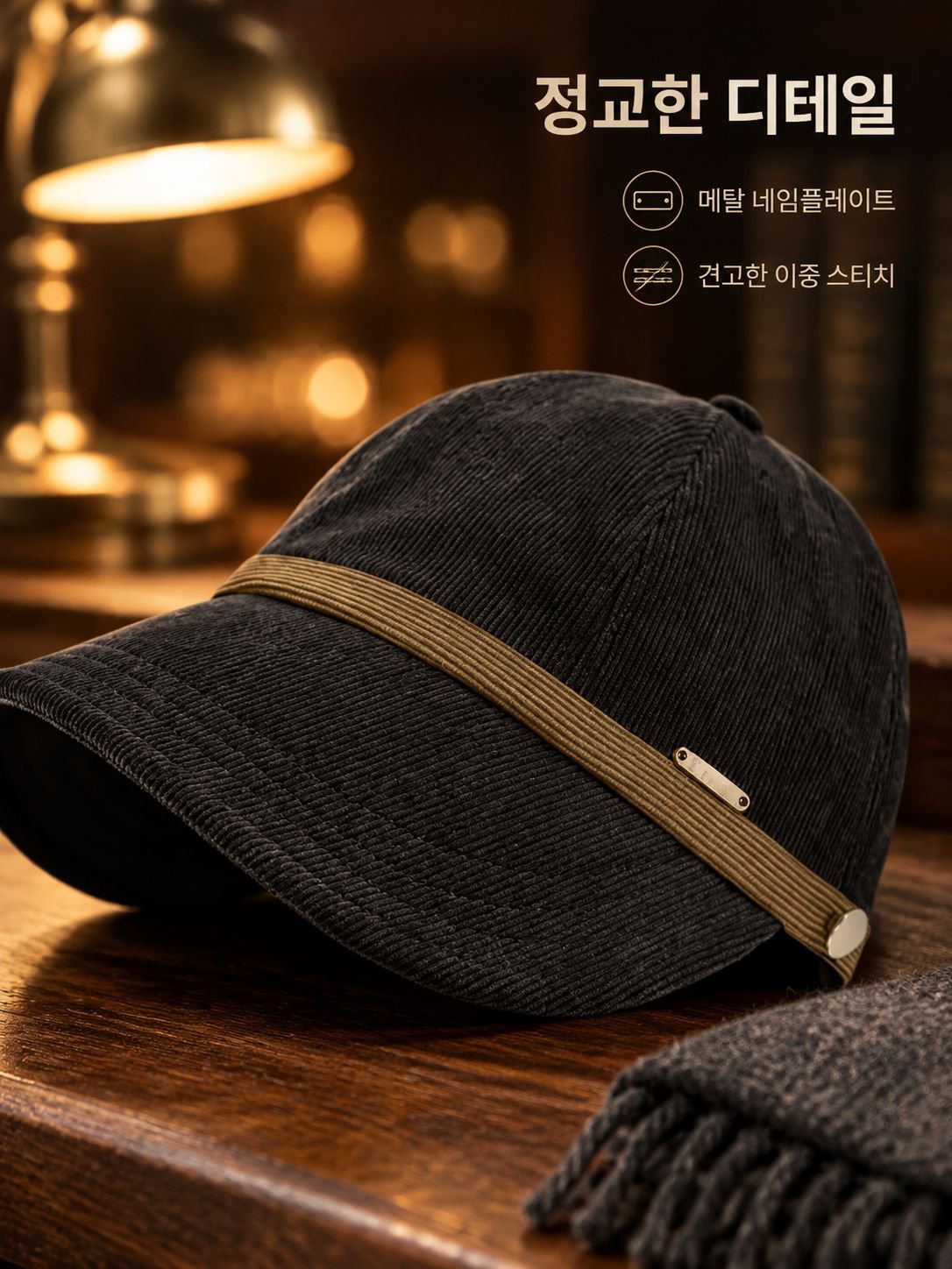  따뜻한 코듀로이 모자 