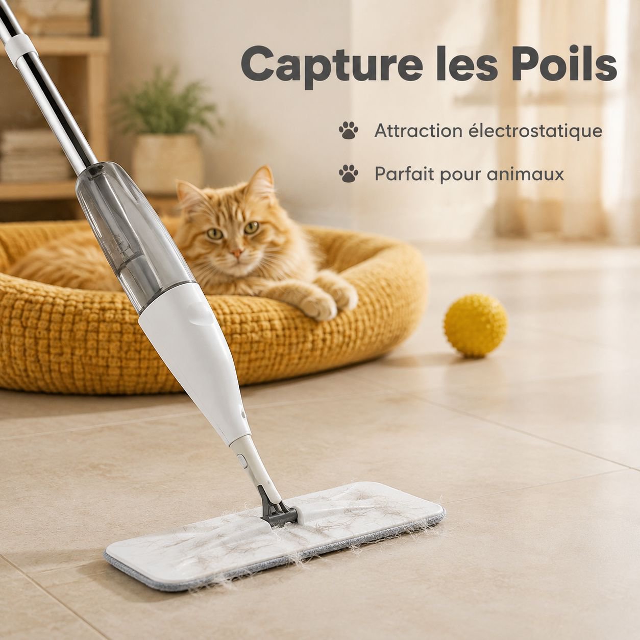 Serpillière spray maison, sans lavage à la main, utilisable à sec et à l’humide