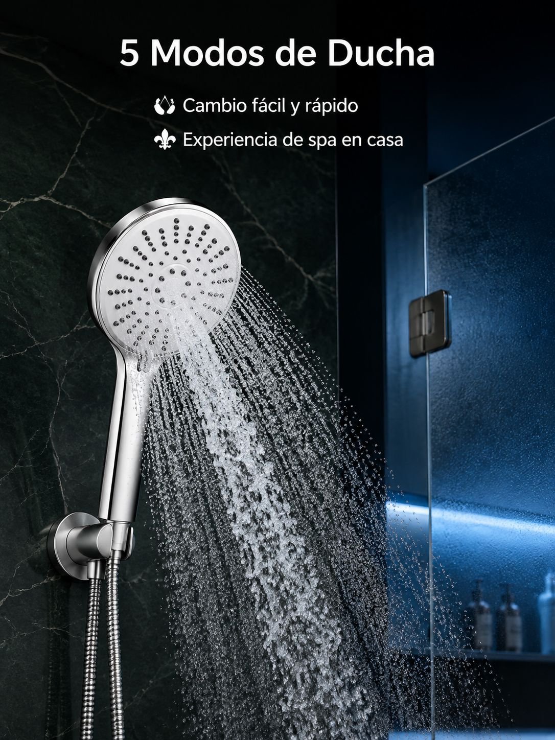 Ducha de silicona fácil de limpiar y ergonómica