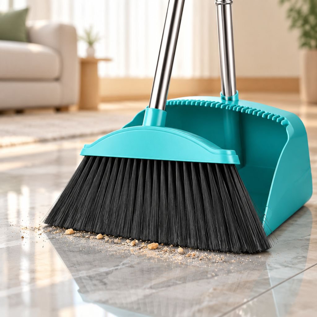Juego de recogedor y escoba de cerdas suaves para la limpieza del hogar