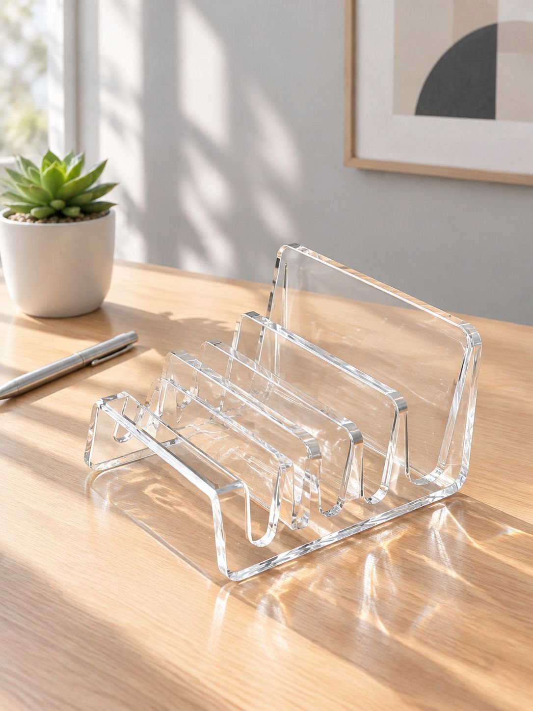 Acryl Handy Organizer mit Fächern, Desktop Ladestation für mehrere Handys