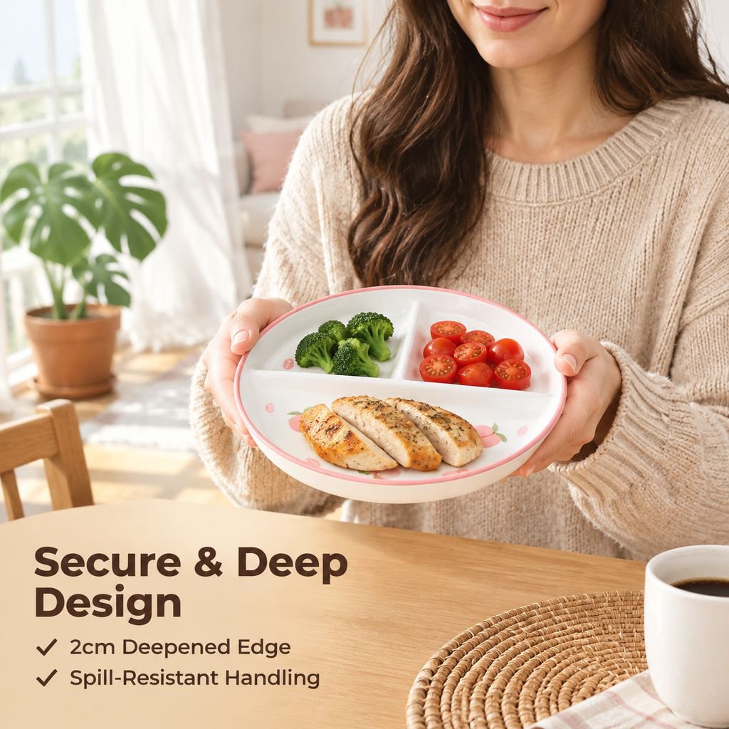 High-value ceramic three-grid plate