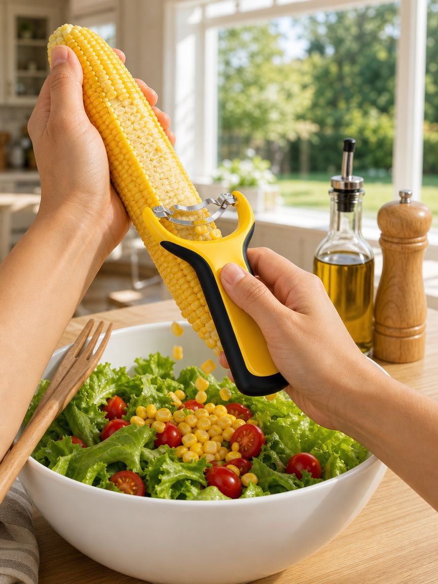 Corn peeler tool for fruits and vegetables