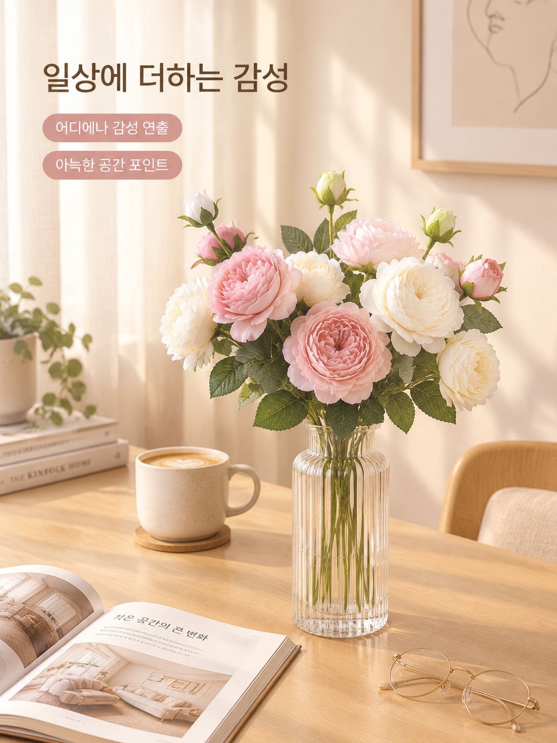 인조 장미 꽃 홈 데코