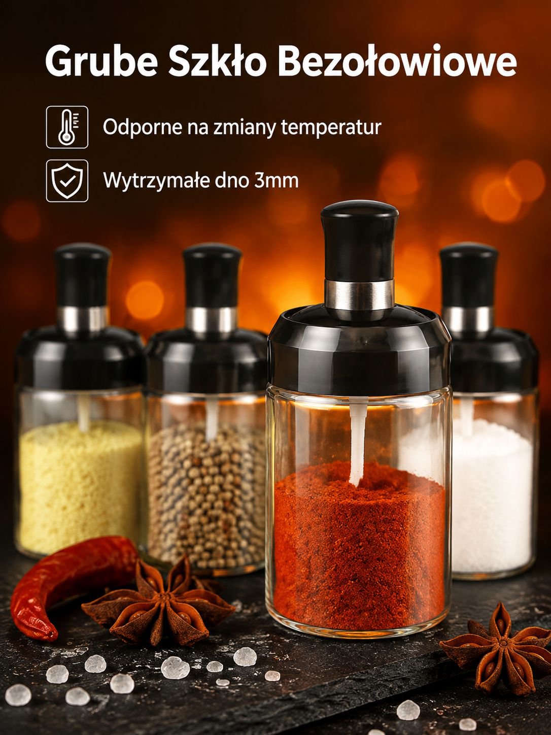 Szklana butelka na przyprawy do kuchni, kreatywny pojemnik na olej