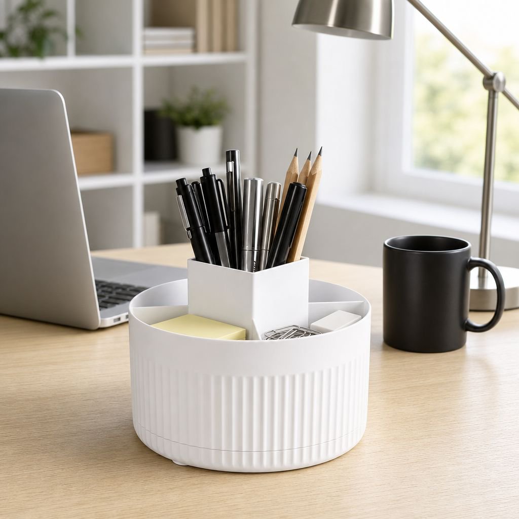 Multi-functional Rotating Makeup Shelf, Desktop Brush & Pencil Holder