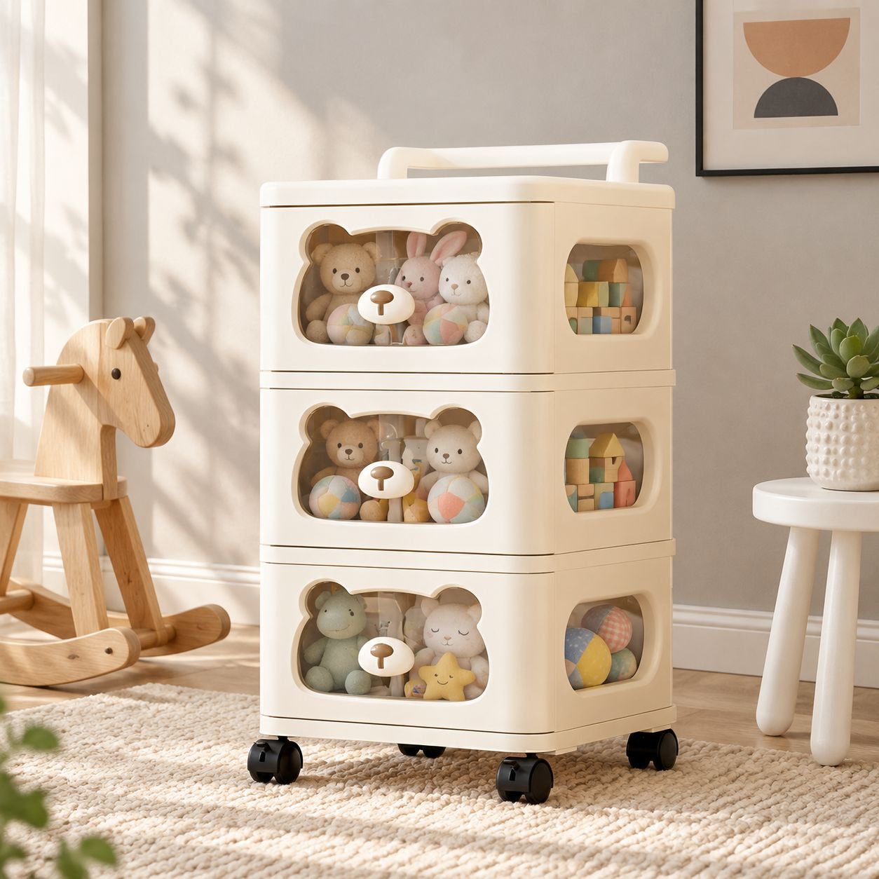 Mehrschichtiges Lagerregal Multifunktions-Haushaltslagerschrank Wohnzimmer Kinderspielzeugschrank Ba