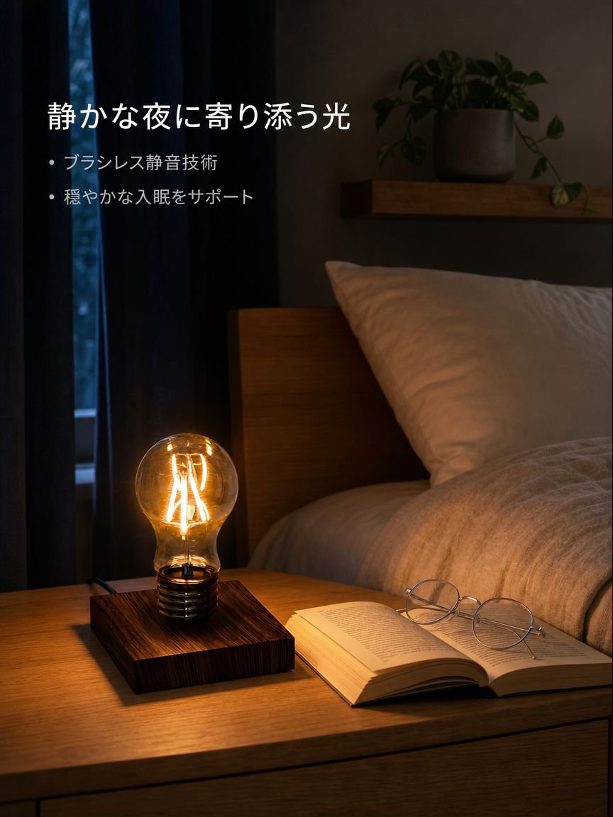 磁気浮上LED電球ワイヤレス回転テーブルランプ