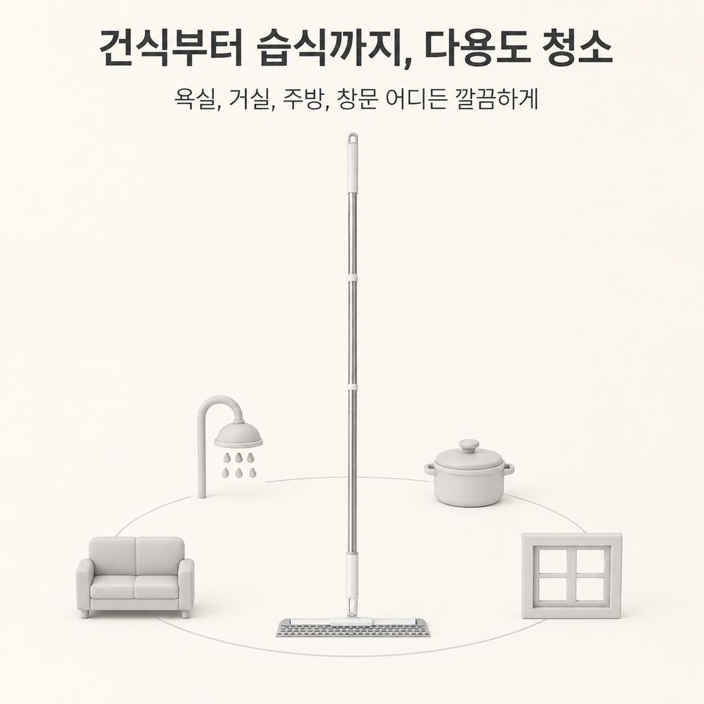 바닥 물기 제거기 건습겸용 매직 빗자루 욕실 화장실 유리 스퀴지