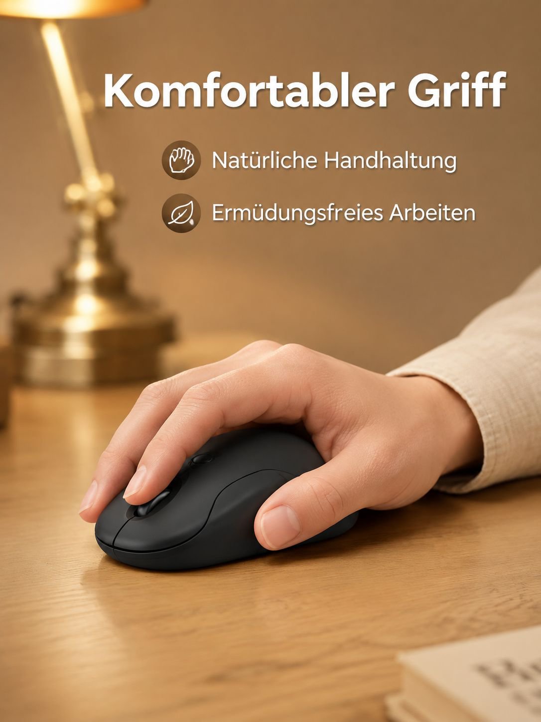 Kabellose, leise Maus im Kieselstein-Design