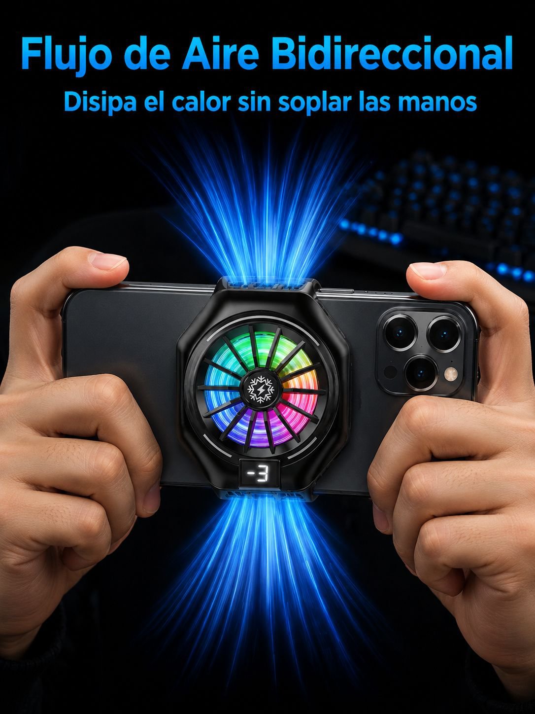 Enfriador de teléfono con pantalla digital