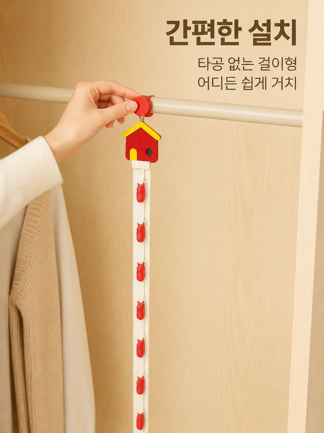 다양한 모자 종류가 걸린 정리대