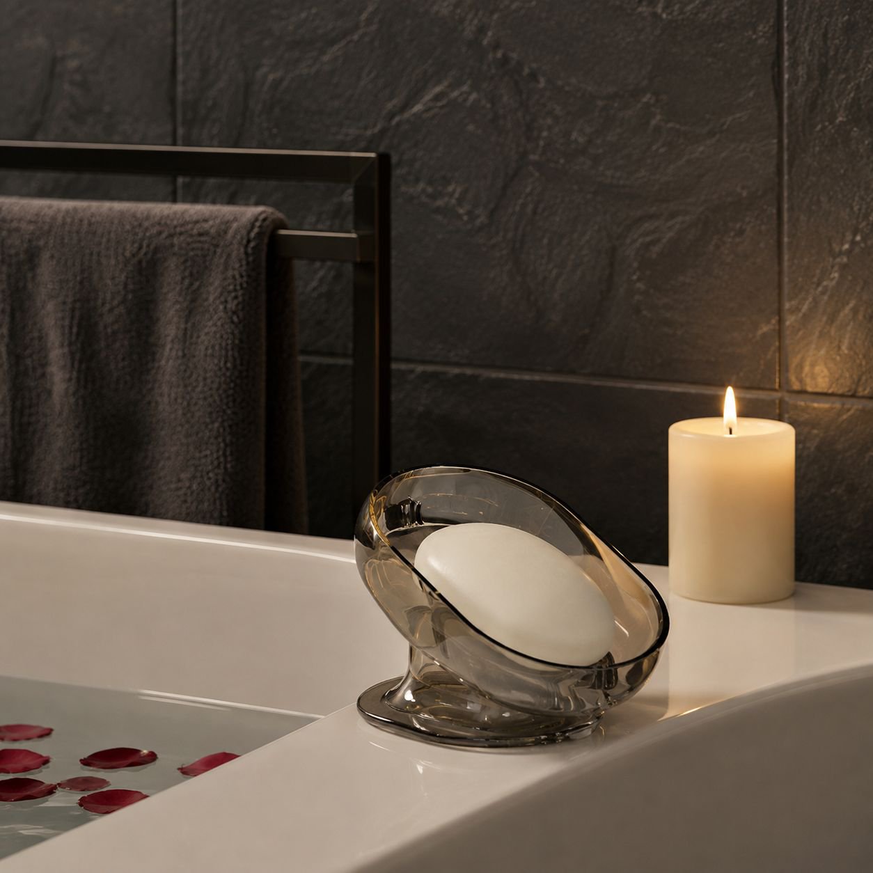 Durable soap holder with water drainage design