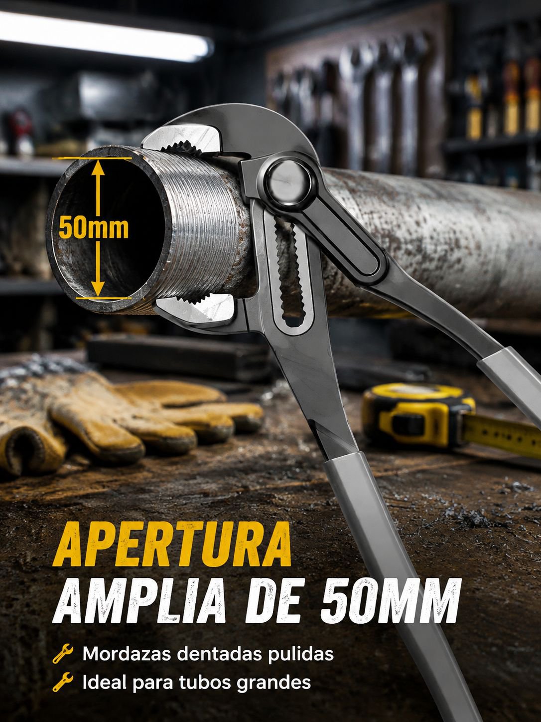Llave para tubos doméstica multifuncional