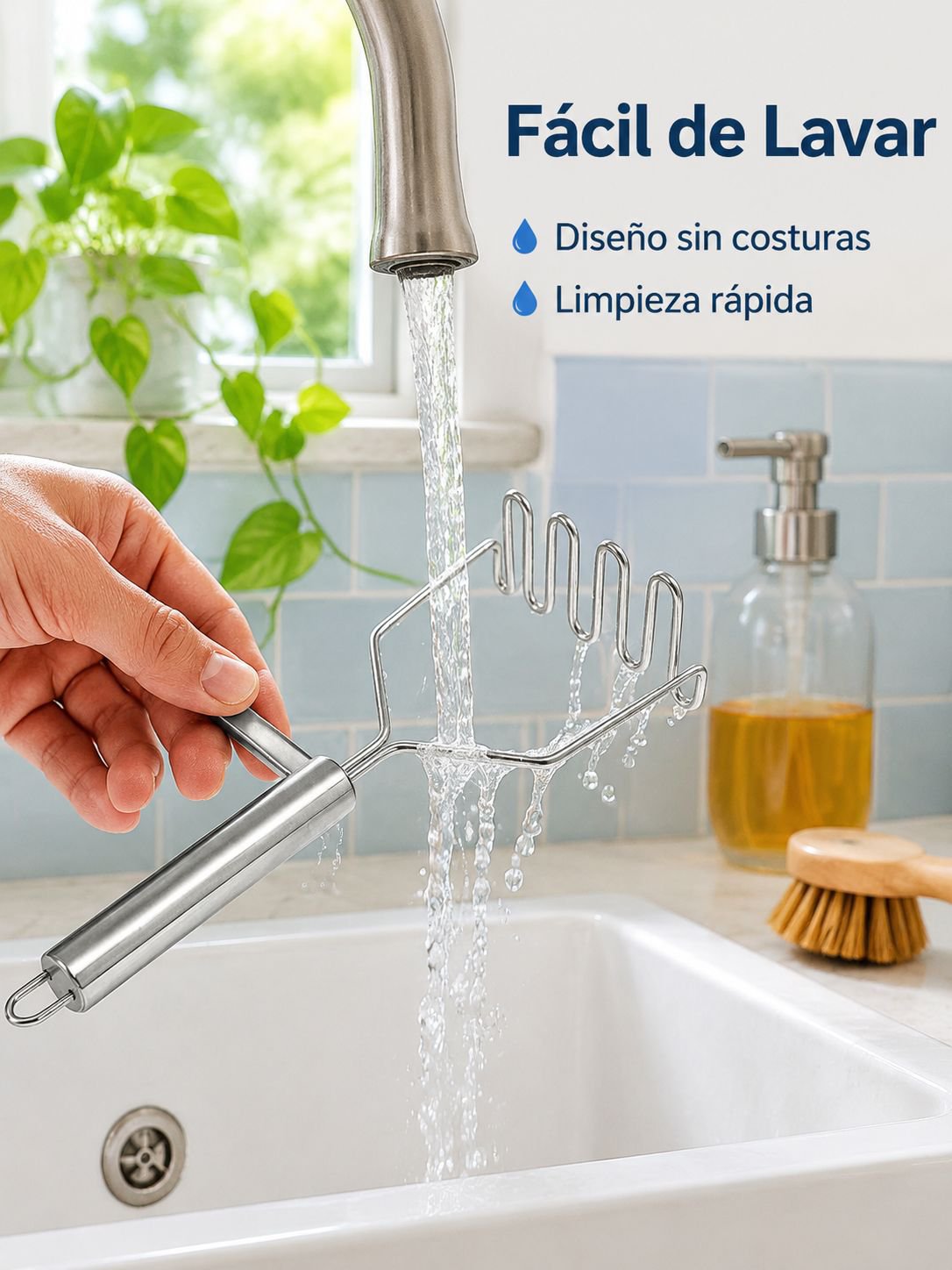 Prensa de acero inoxidable para puré de patatas