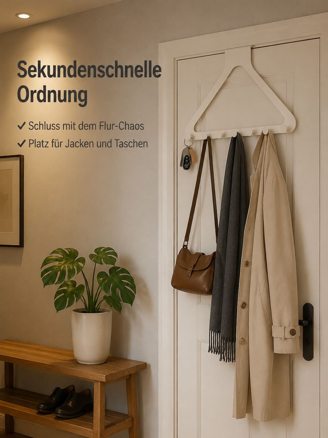 Starker selbstklebender Wandhaken an der Badezimmerwand