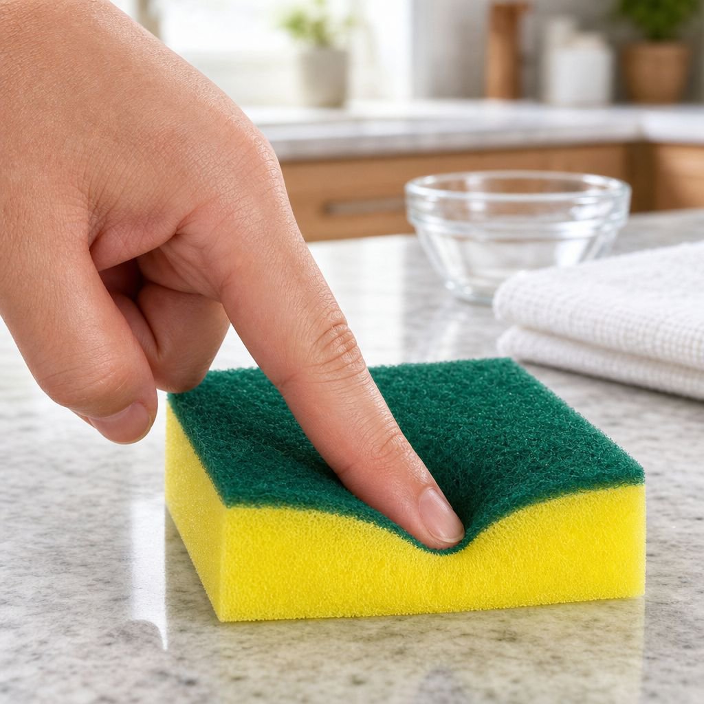 Multi-purpose sponge cloth for kitchen countertops and dishes