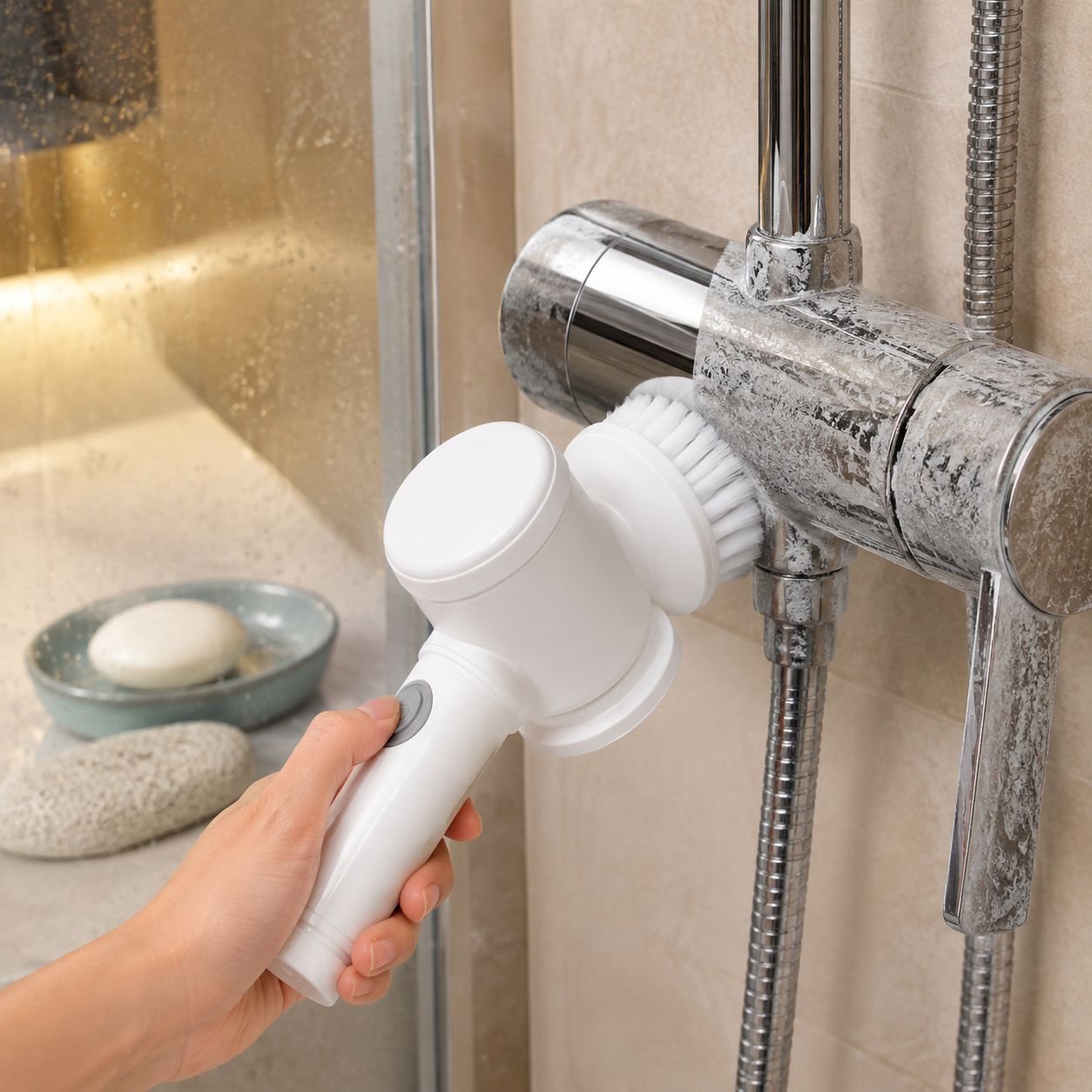 5-in-1 Handheld Electric Cleaning Brush for Kitchen Bathroom Sink with USB Charging