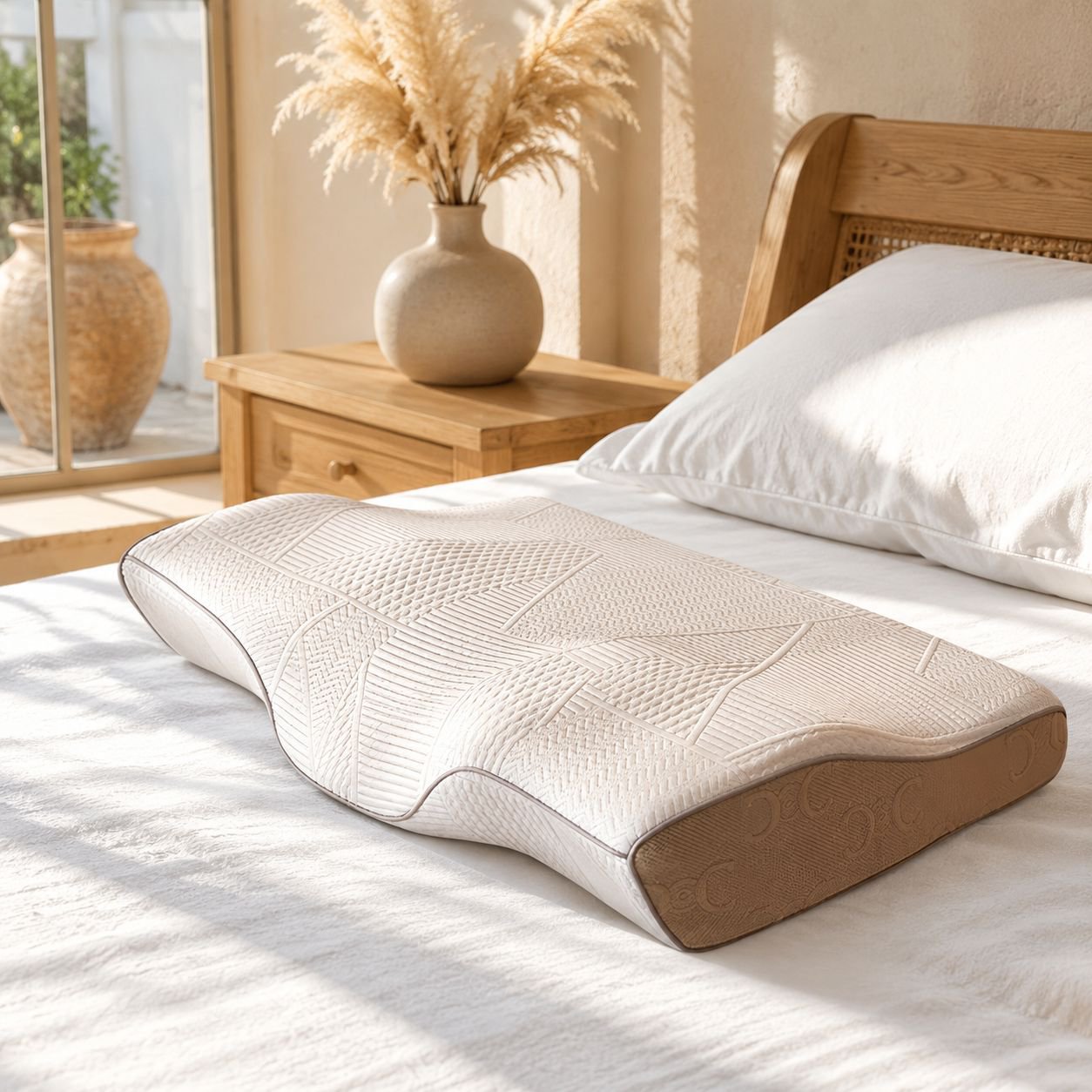 Almohada ergonómica de memoria de presión cero para dormir de lado, cómoda para el hogar