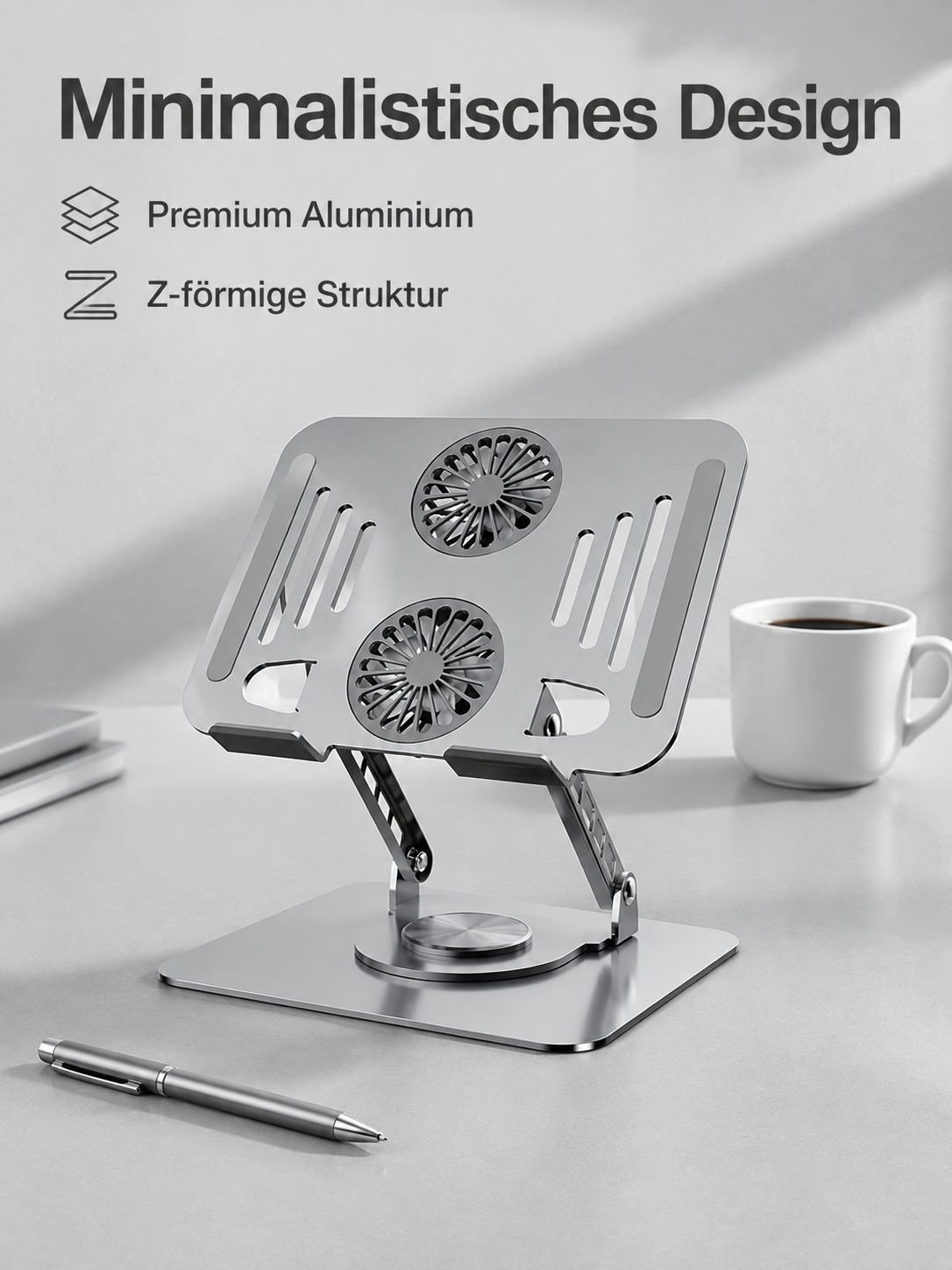 Stabiler und komfortabler Notebook-Ständer für Büro, mit Kühlfunktion