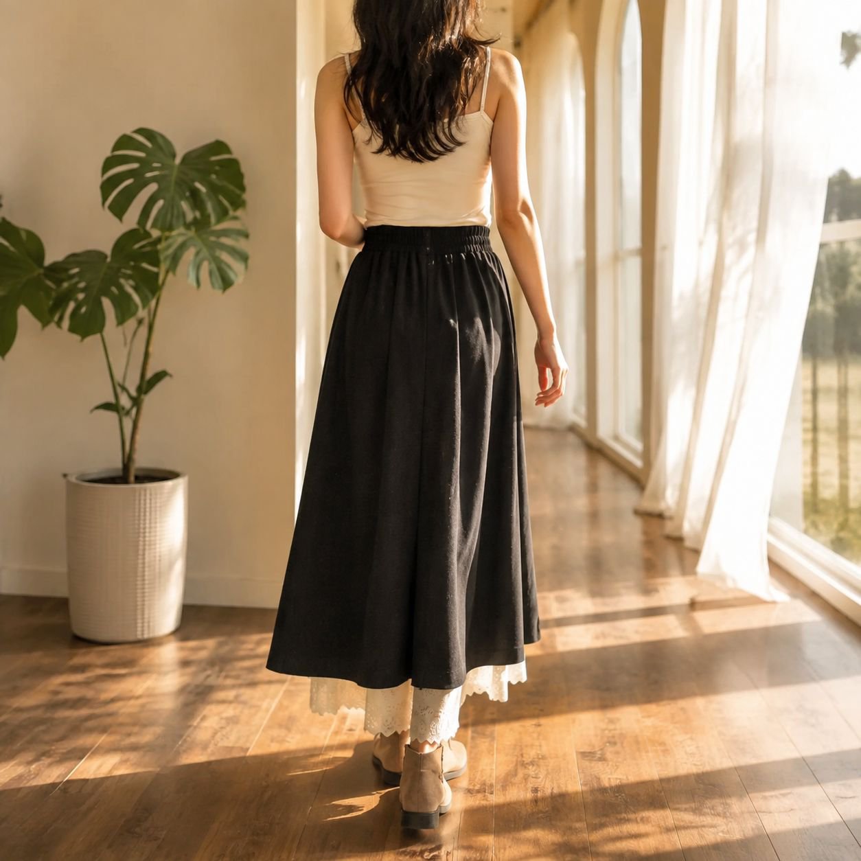 Conjunto de pantalón-falda elegante para ocasiones especiales