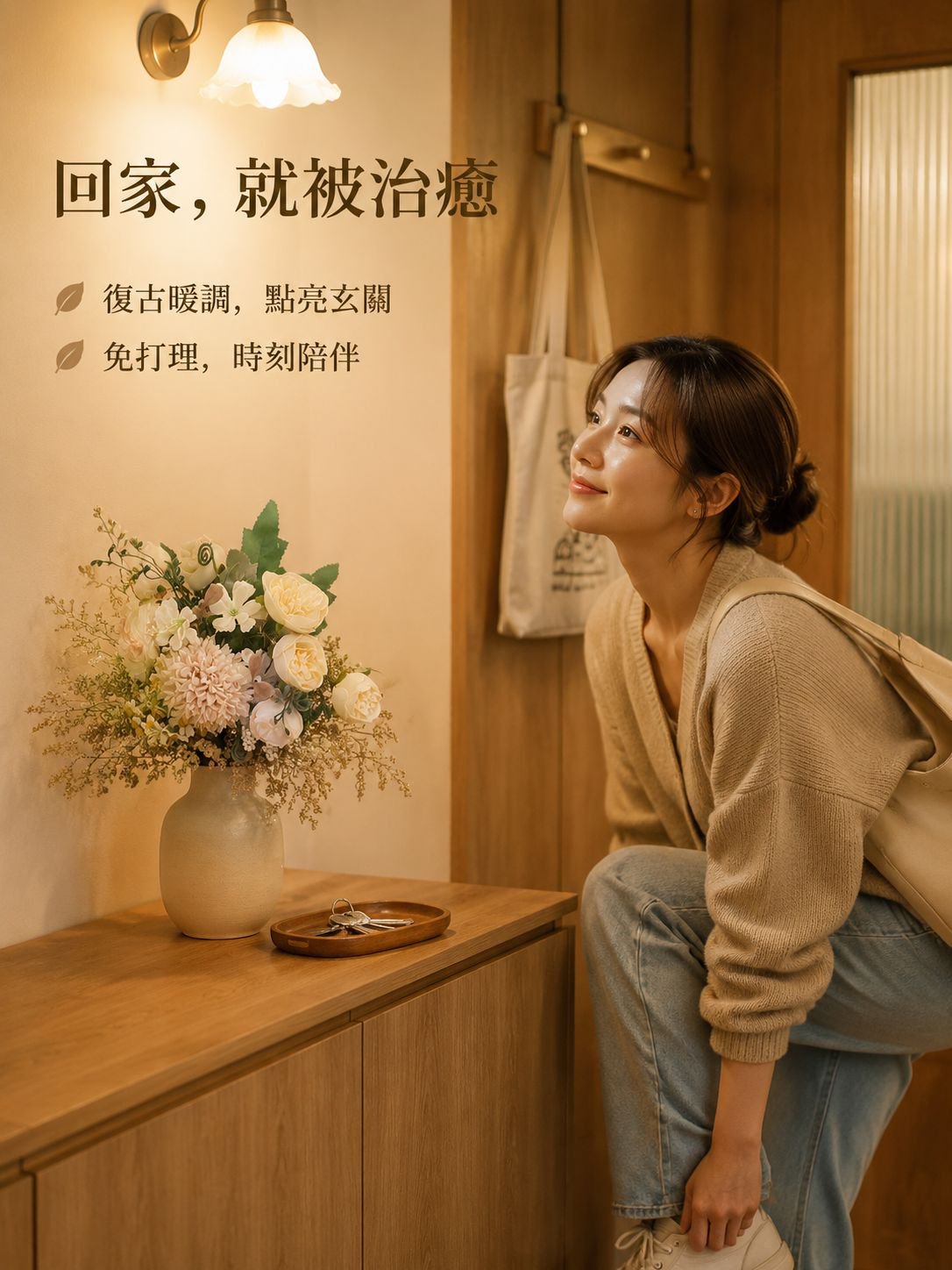 復古家居裝飾幹花花束