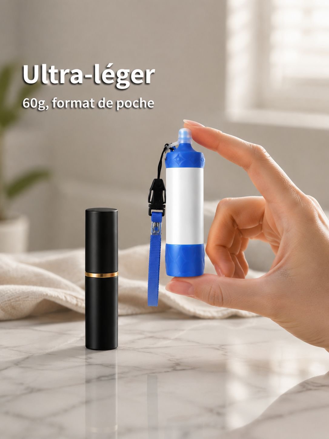 Purificateur d’eau portable léger, filtre d’urgence camping randonnée catastrophe