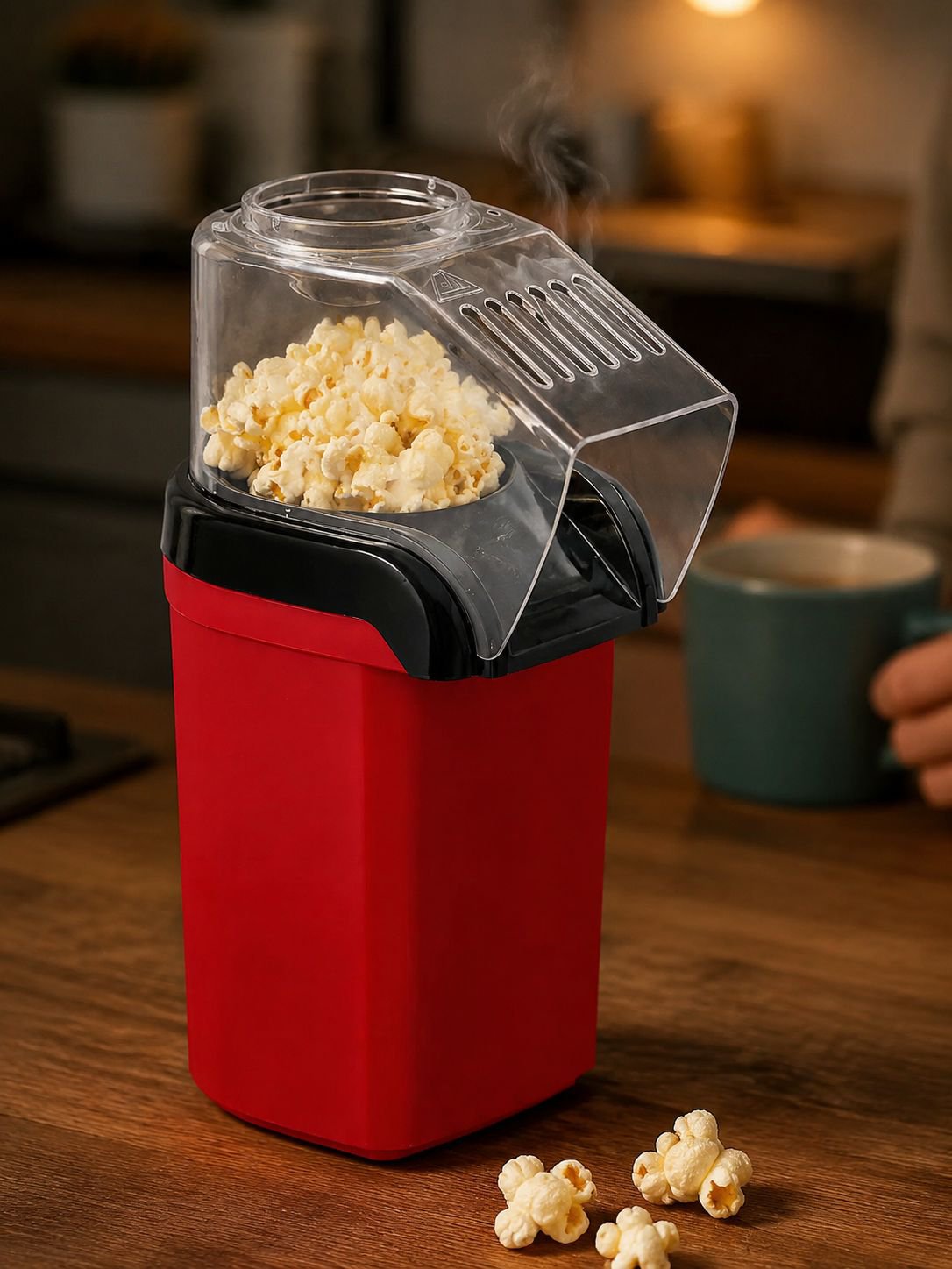 Easy to use popcorn machine with no oil required
