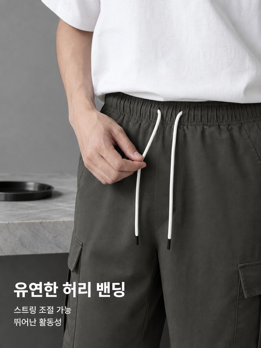 남성용 느긋한 스타일 7부 반바지