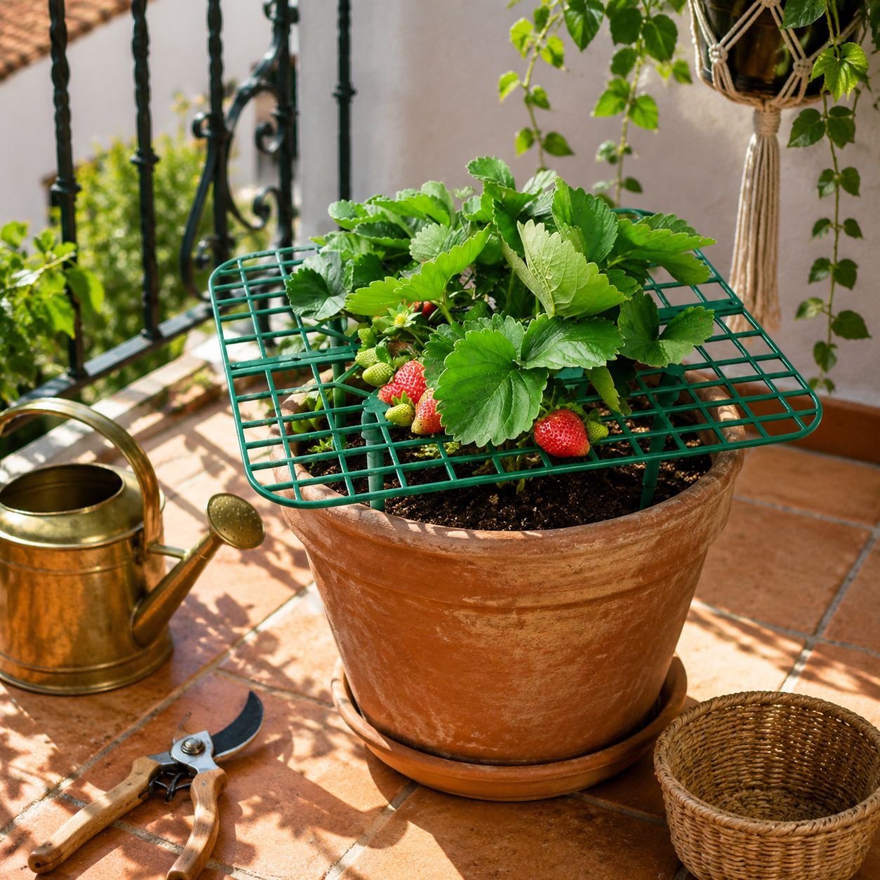 Soporte de cultivo para fresas de material PP para balcón