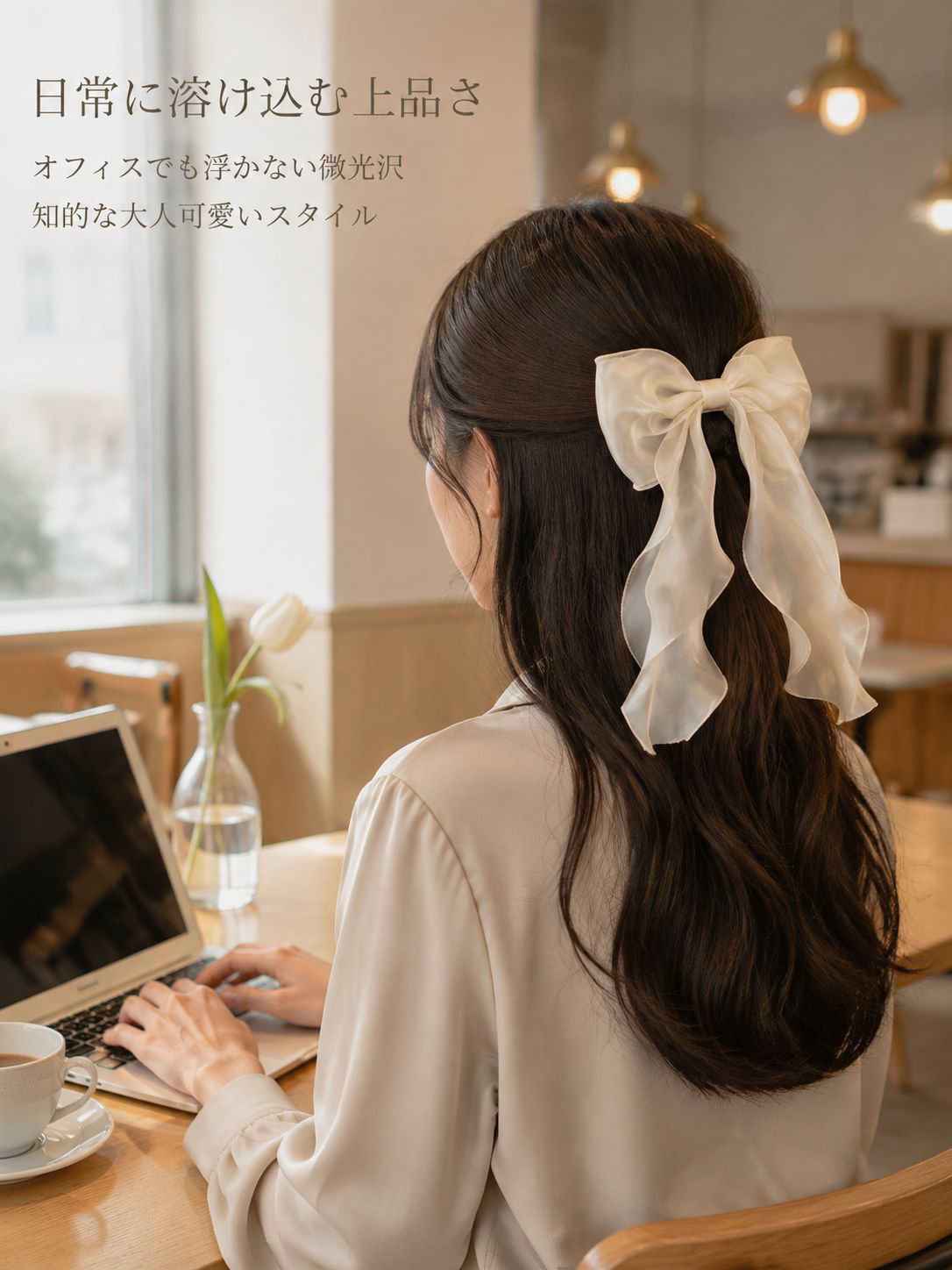かわいいリボンのヘアアクセサリー