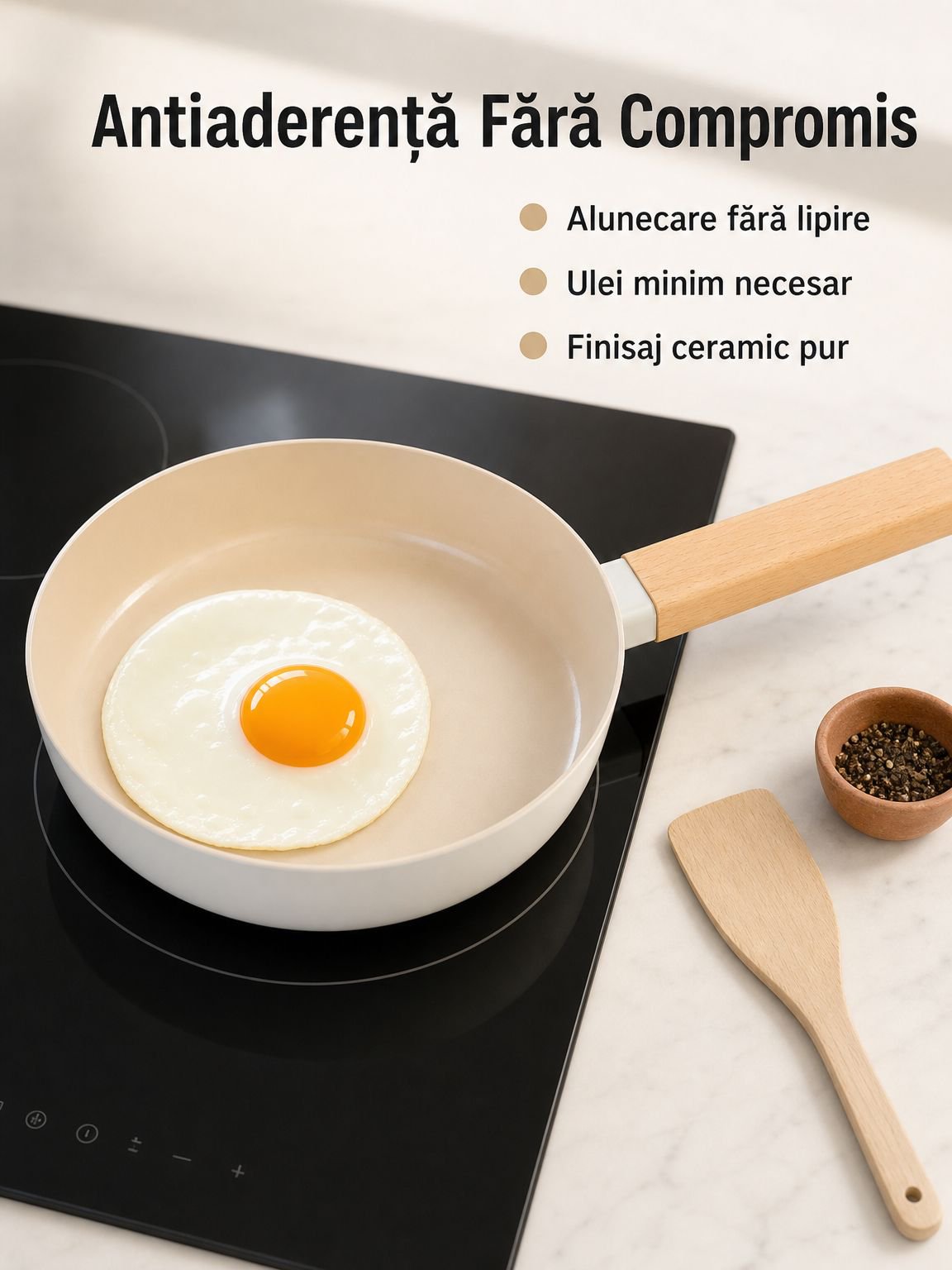 Tigaie ceramică antiaderentă în stil japonez
