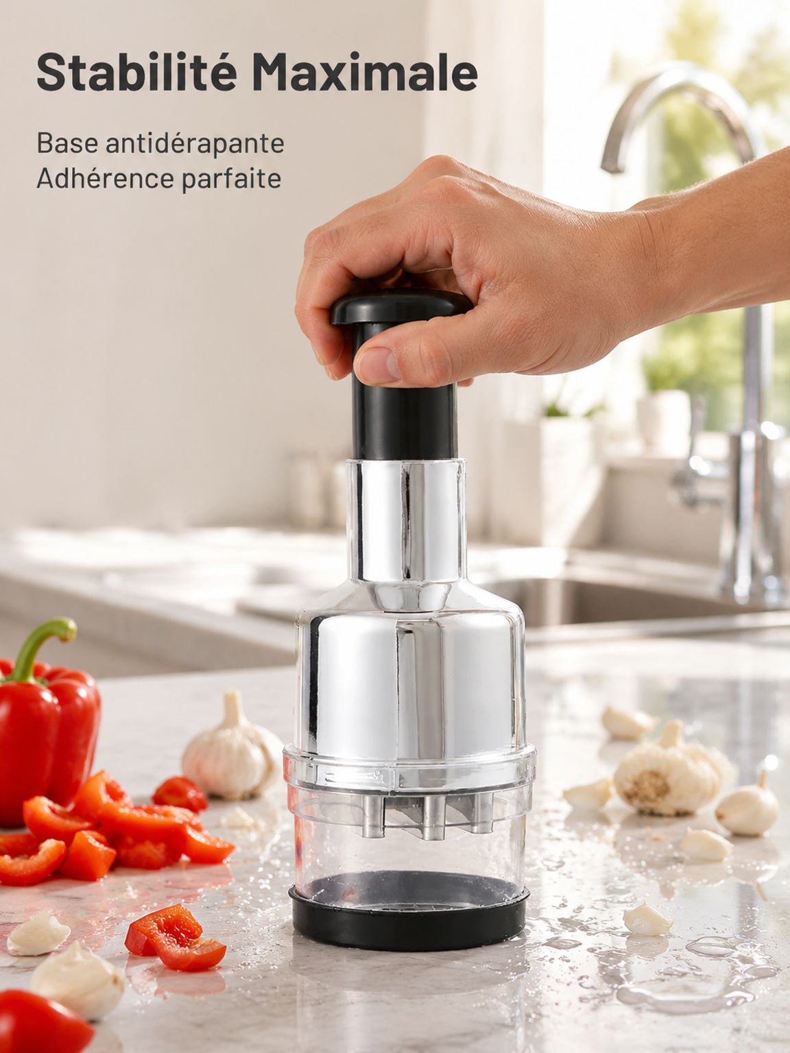 Hachoir de cuisine pour ail et herbes