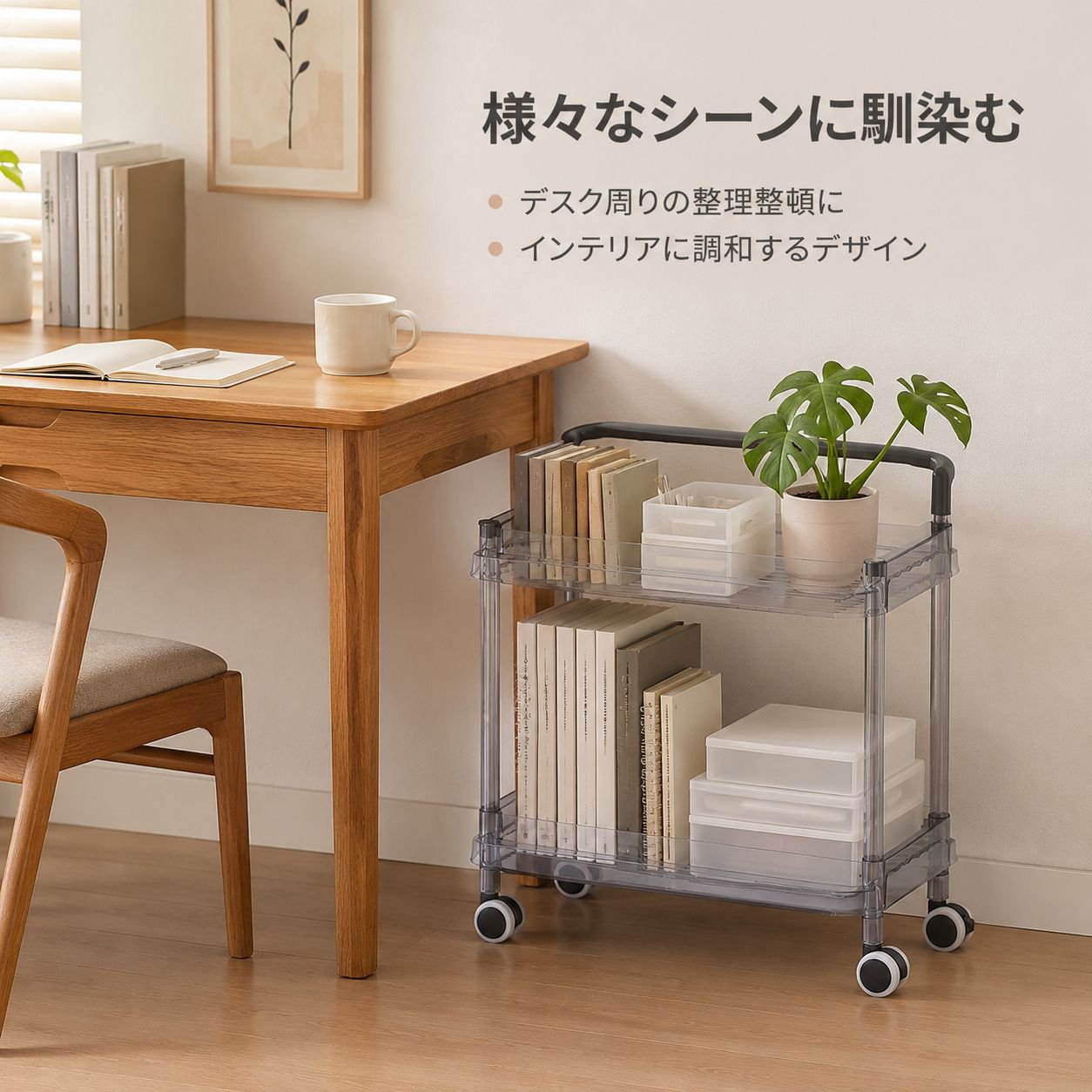 キャスター付き多段式収納ラック