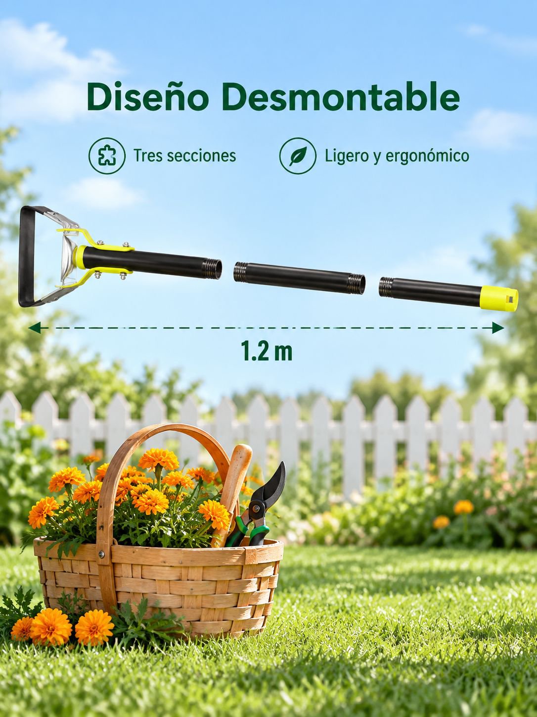 Herramienta para deshierbe azada de jardín