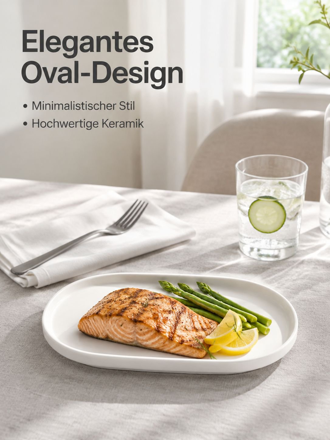 Eleganter ovaler Speiseteller