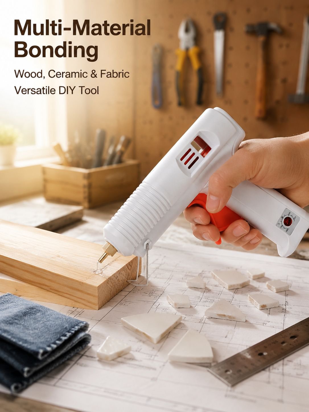120W Hot Melt Glue Gun Adjustable Temperature for Household Handmade and Industrial Use