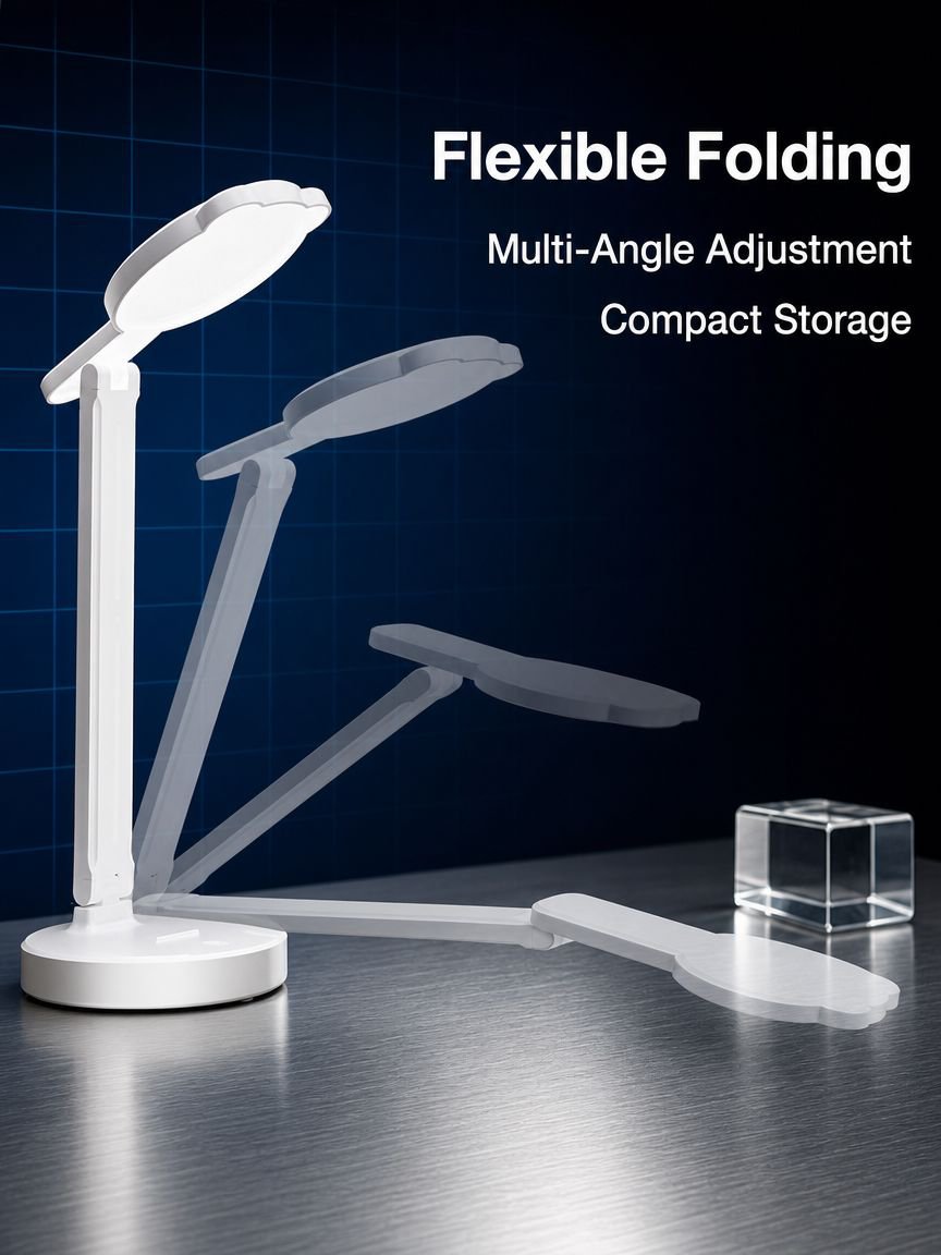 Folding eye-protection desk lamp
