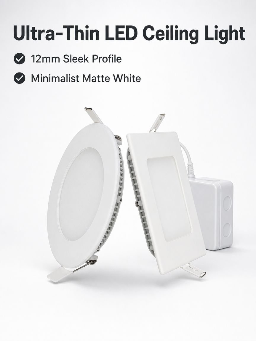 Ultra thin embedded LED ceiling light