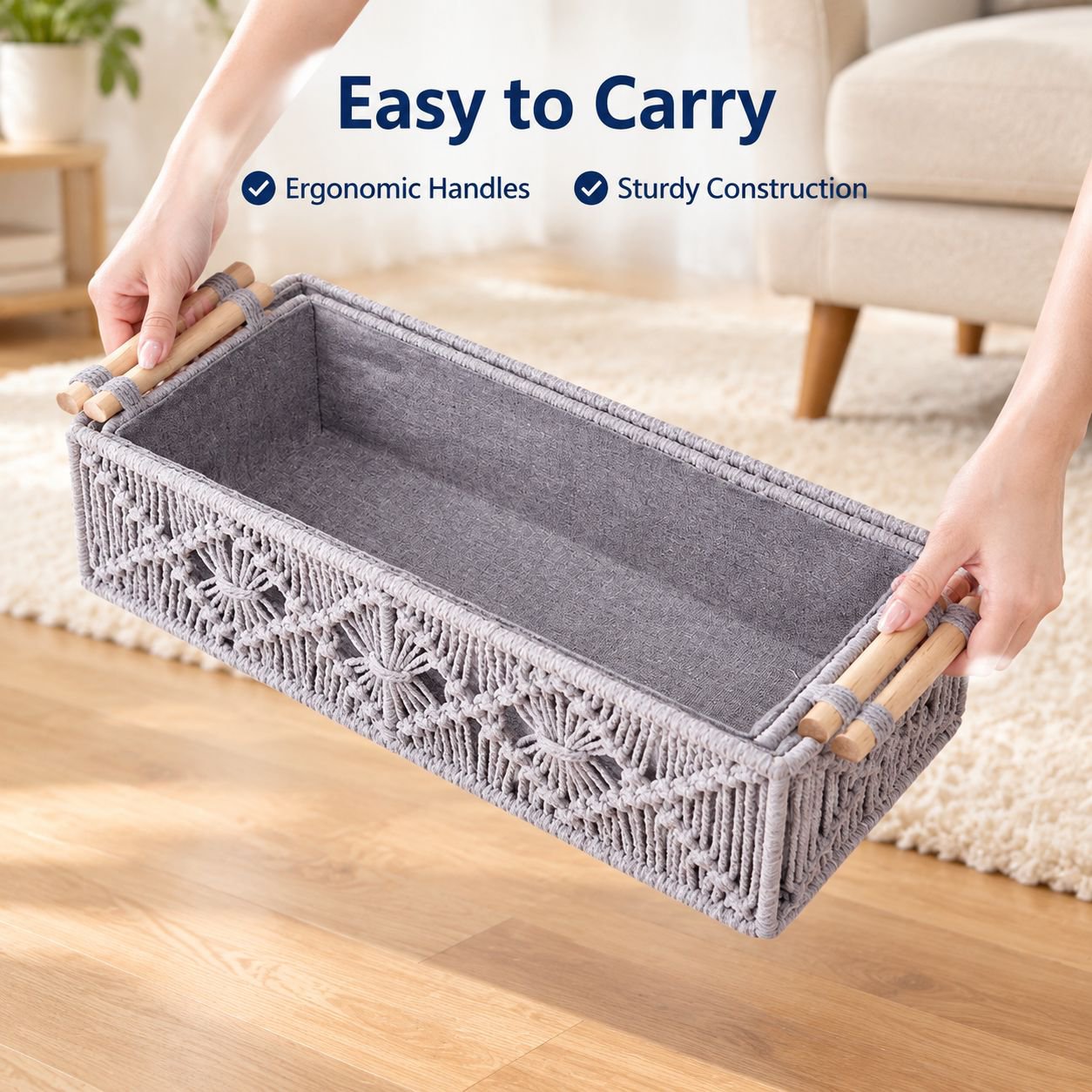 Desktop Cotton Rope Woven Storage Box
