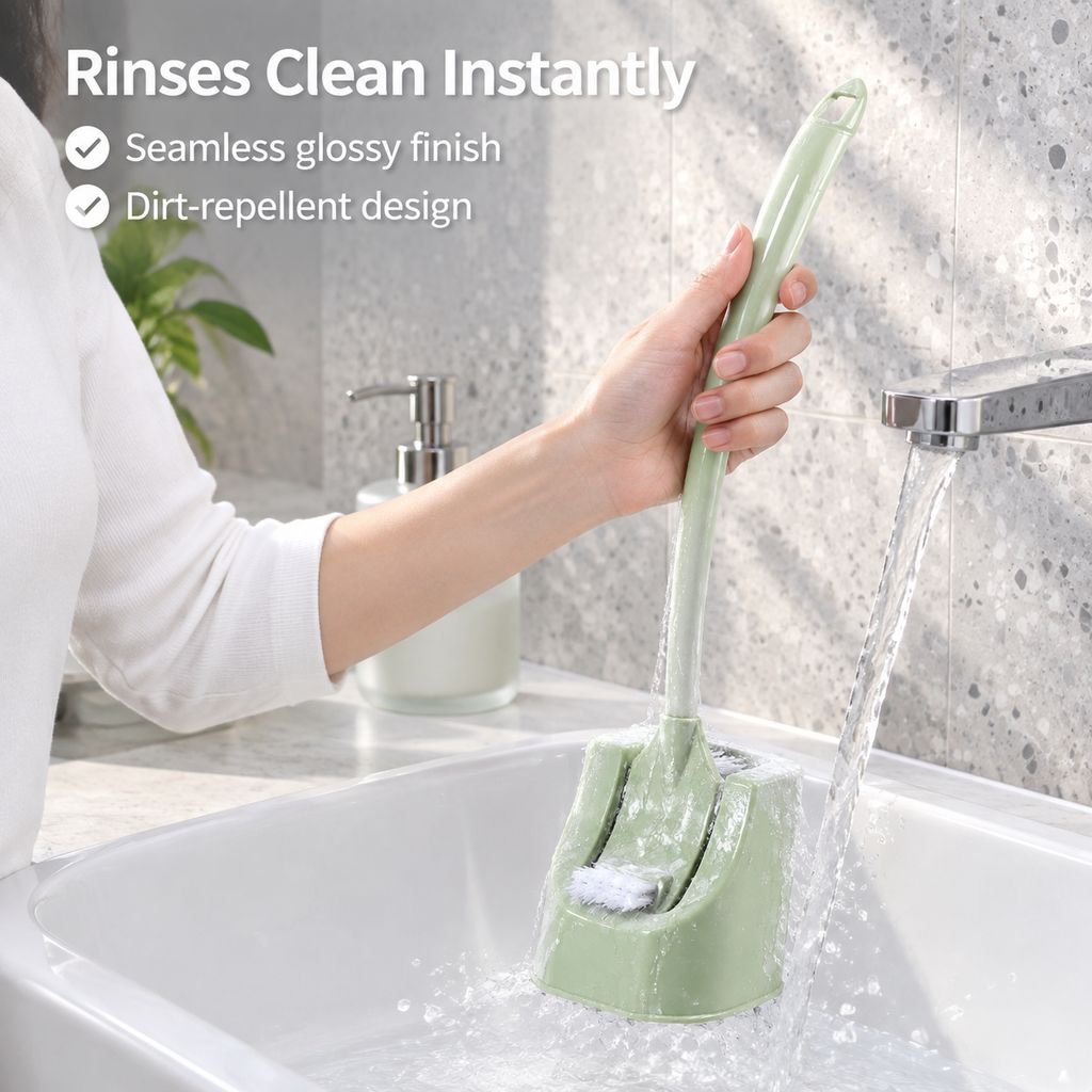 Toilet Cleaning Brush Set Soft Bristle Long Handle Bathroom Toilet Brush