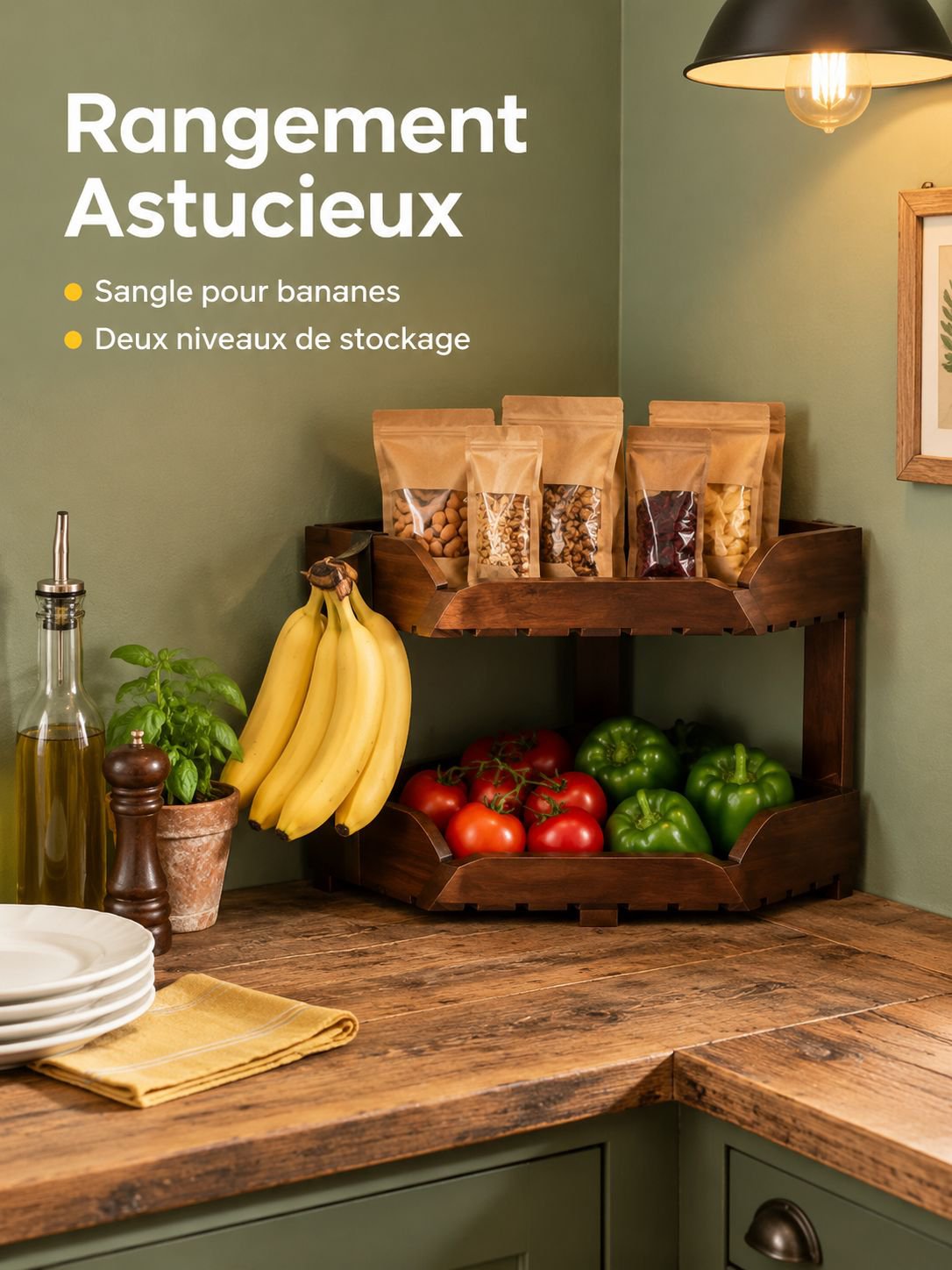 Étagère de rangement pour collations de cuisine