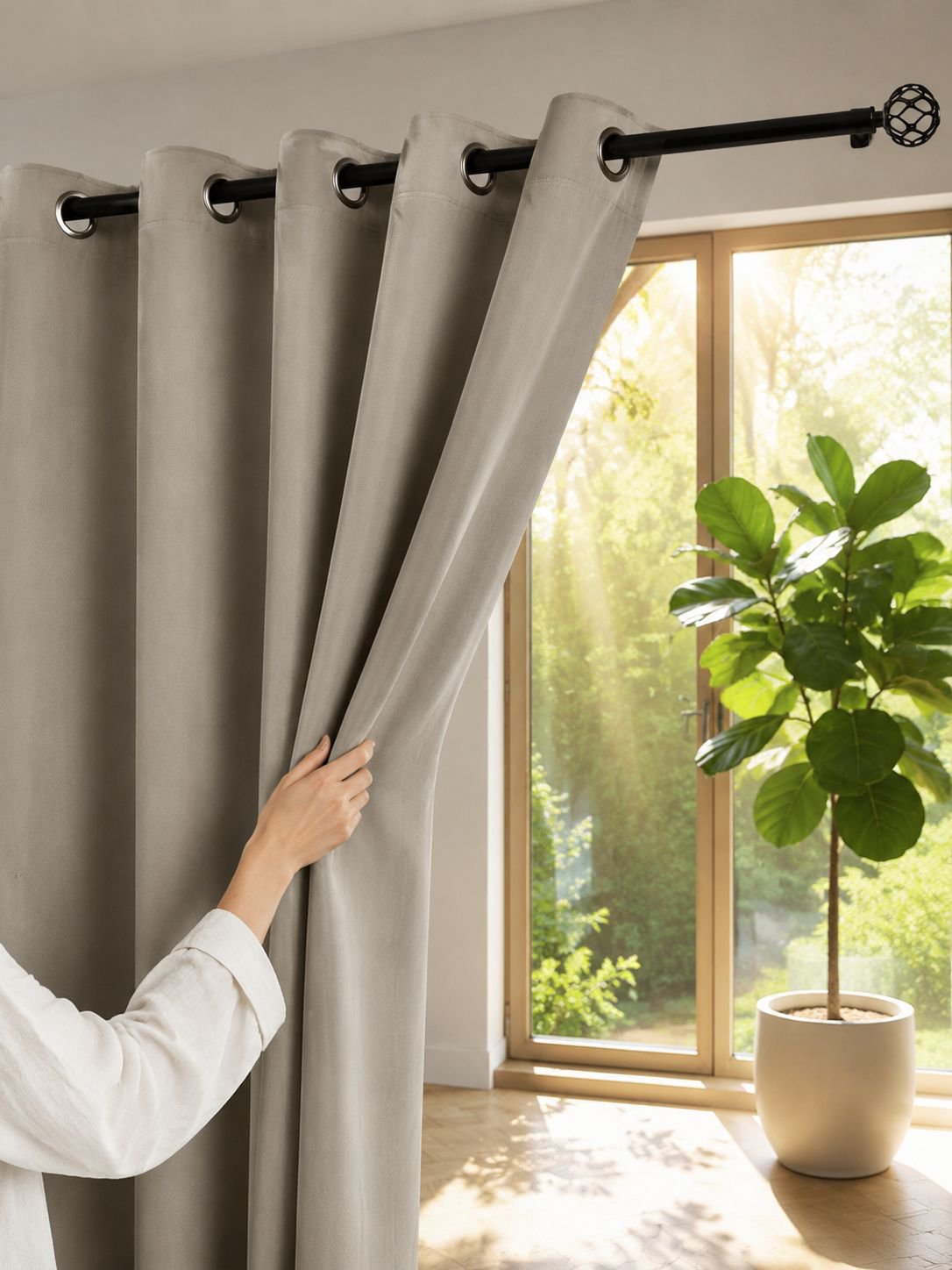 Cortina elegante y eficiente para proteger contra el calor