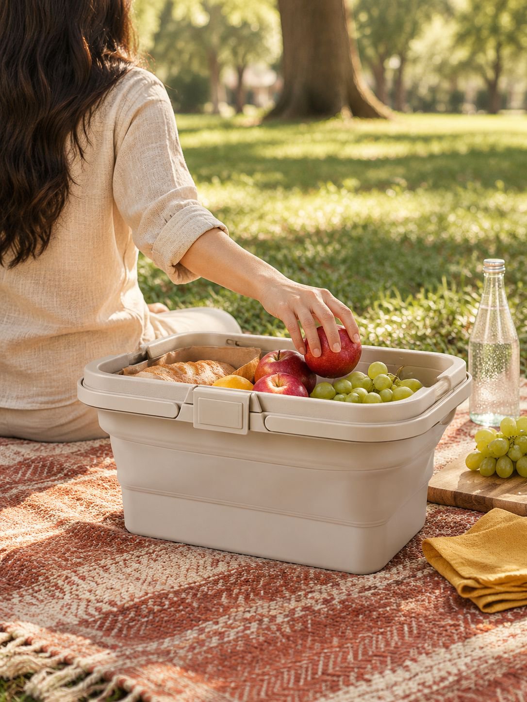 Cesta de picnic portátil y multifuncional