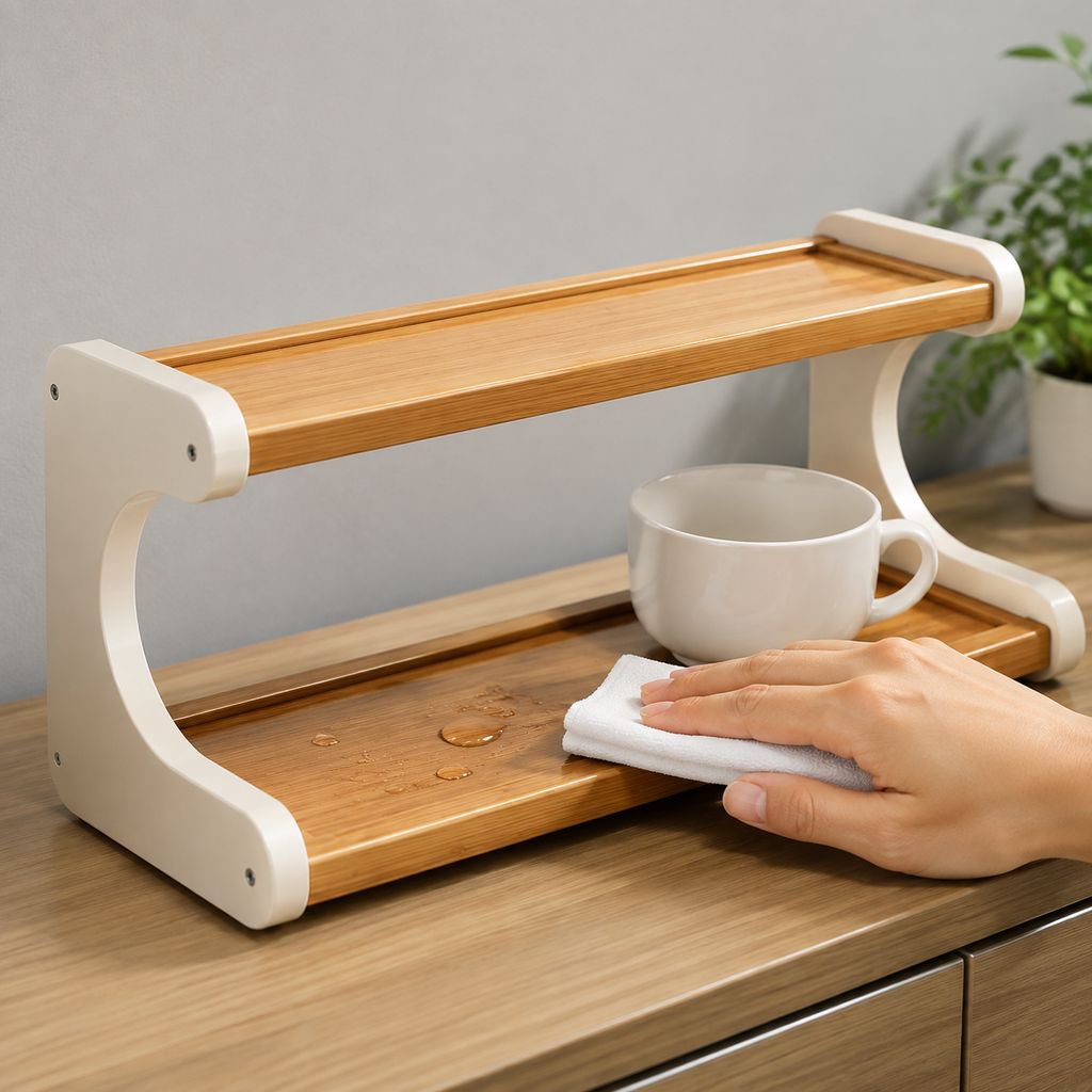 Space-saving desktop cup holder for mugs
